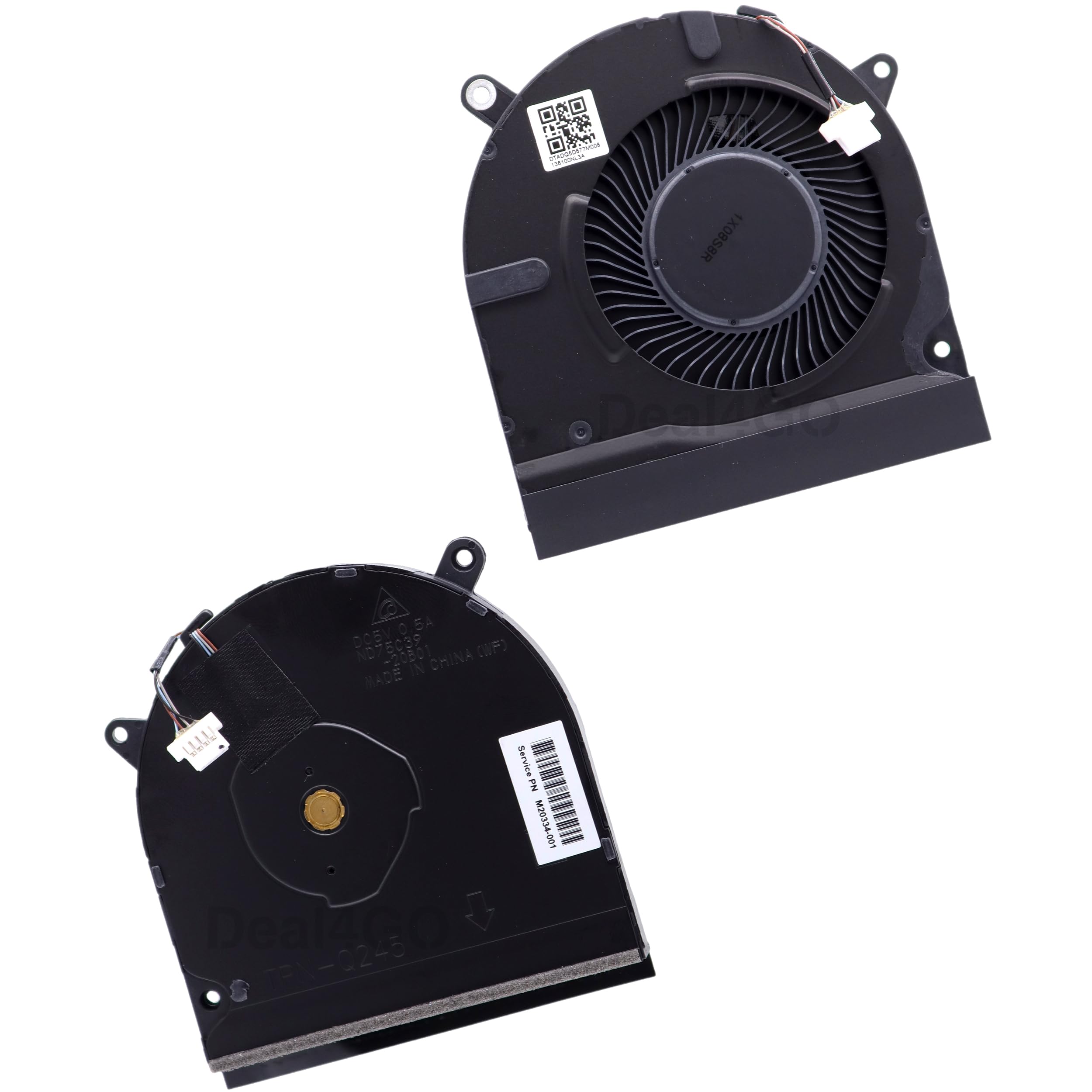 Deal4GO Lot de 2 ventilateurs de refroidissement graphiques pour processeur et GPU M16351-001 de remplacement pour HP 15-EG 15-EG2373CL 15-EG3055CL avec GPU GeForce MX
