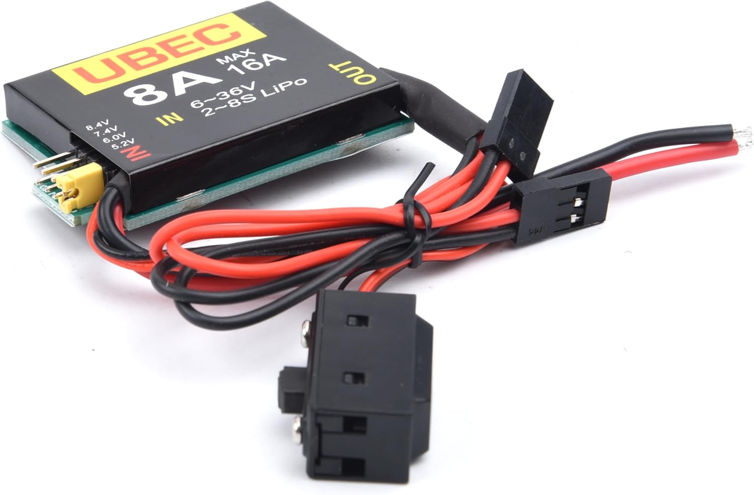 Readytosky UBEC-8A 2S-8S 6-36V 8A BEC 5.2V/6.0V/7.4V/8.4V Servo Separate Power Supply for RC Car Fix-Wing Airplane Robot Arm