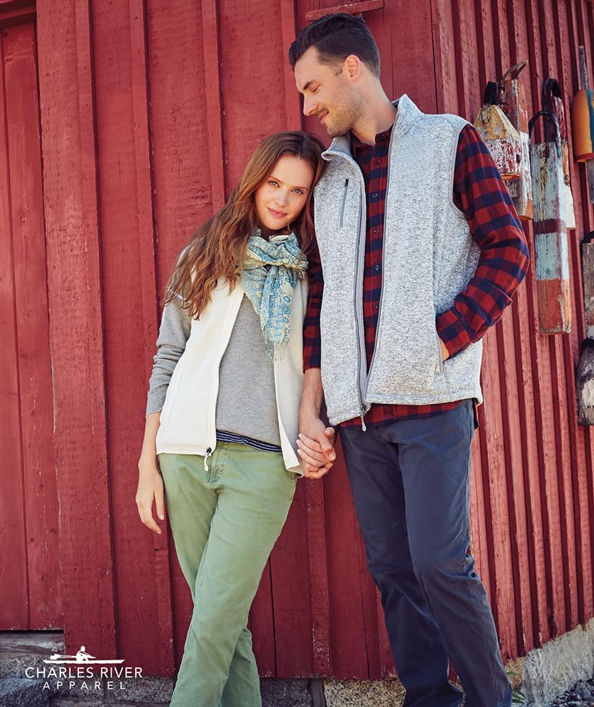 Charles River Apparel Men's Pacific Heathered Sweater Fleece Vest - Image 2