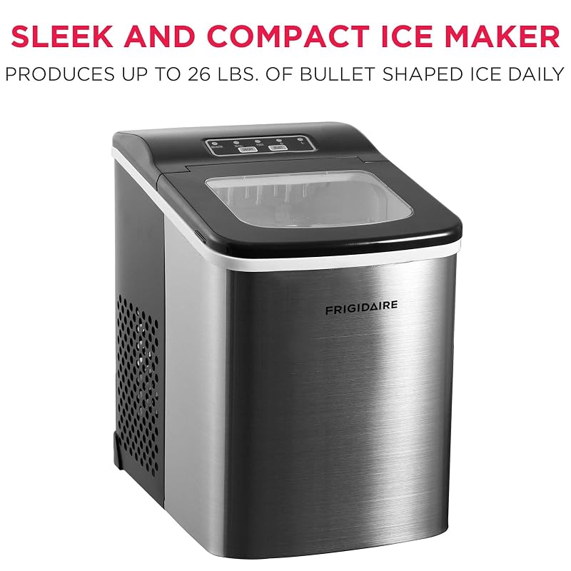 Frigidaire, 26 lb per Day, Countertop Bullet Ice Maker, Stainless Steel image 2