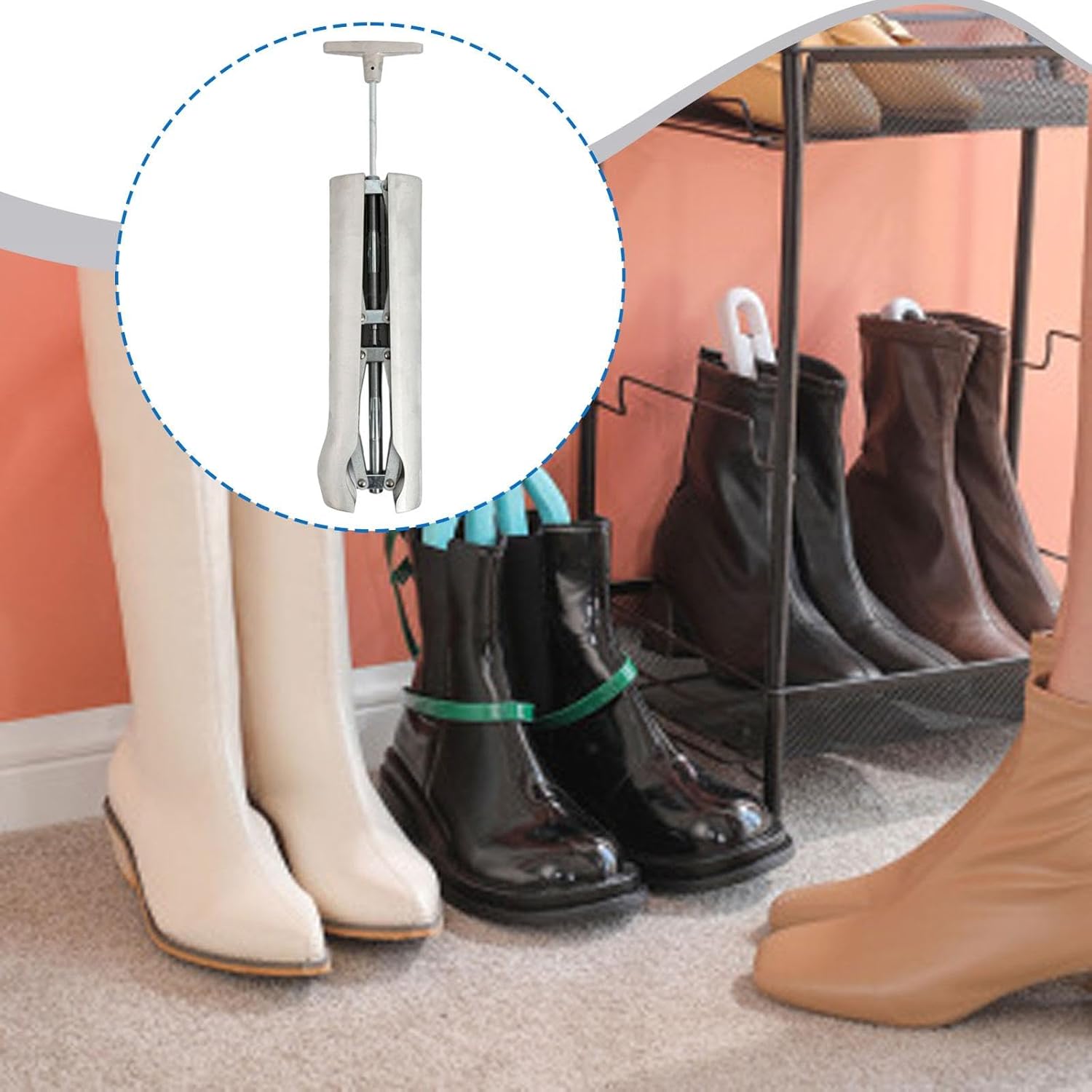 シューストレッチャー ブーツシェイパー キーパー ポータブルブーツ幅ストレッチャー シューツリー