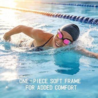 Swimming Goggles, 2 Pack Anti-Fog Swim Goggles