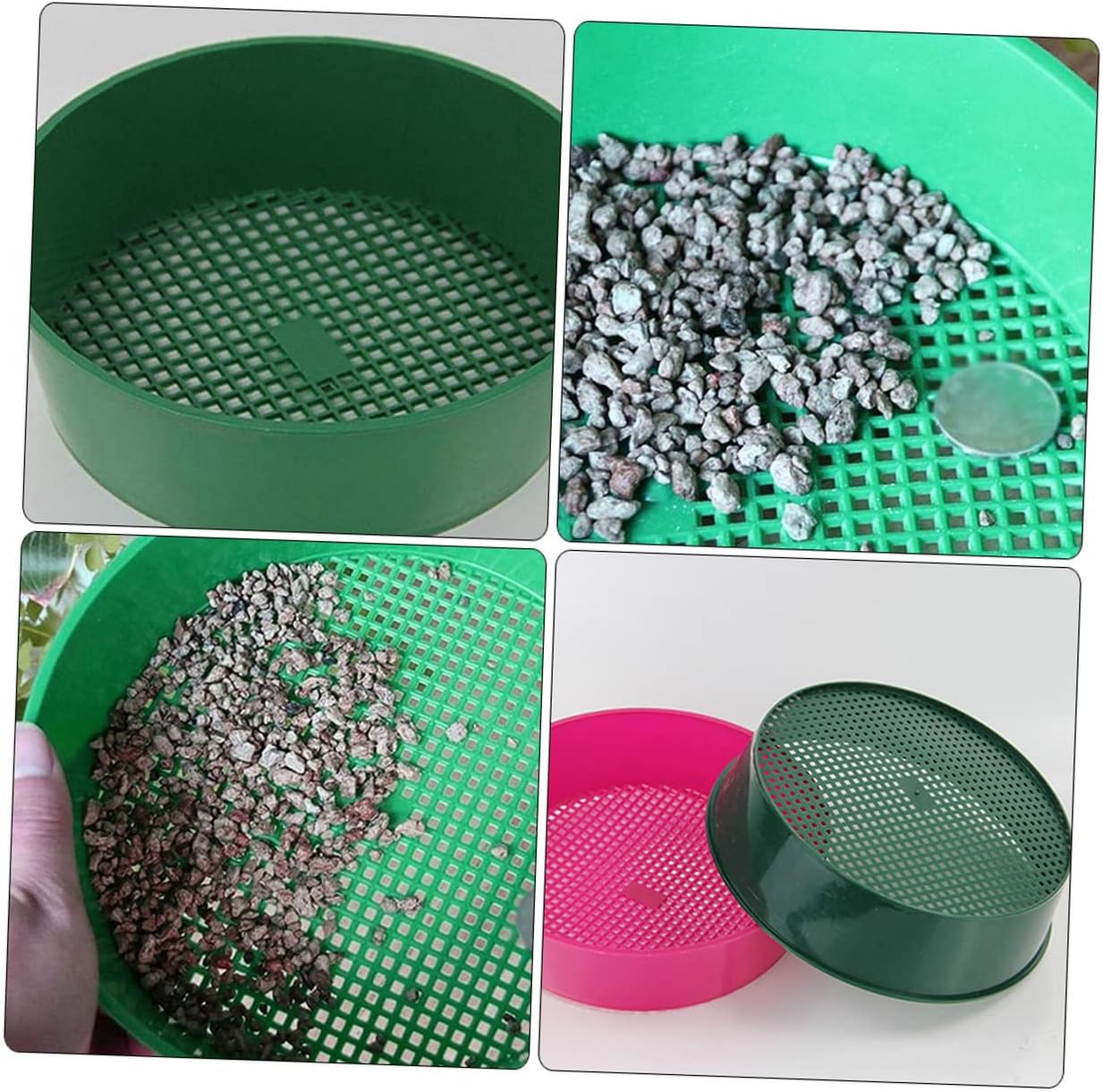 5pcs Plastic Mesh Sieve for Gardening Portable Manual Soil Sifting Tool Efficient Rock and Debris Sifter for Compost and Garden Soil Preparation