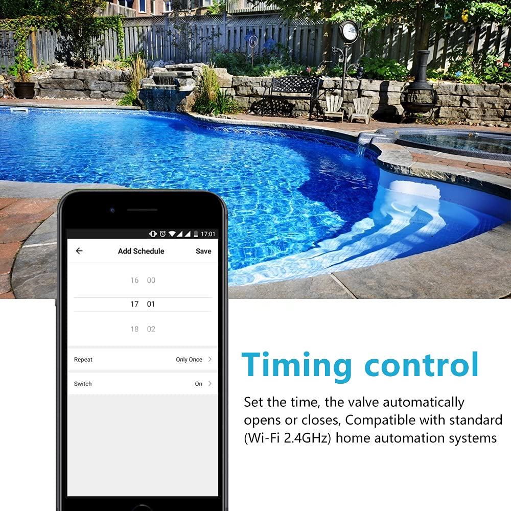 Yasorn Smart Wifi Water Valve Gas Shut Off Controller Automatically Remote Control Bluetooth Control Wireless Smart Sprinkler Controllers Works with Alexa and Google Assistant