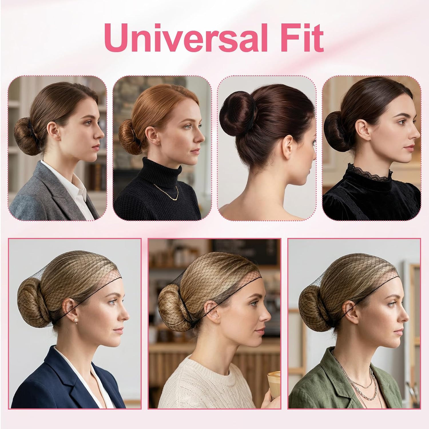 500 Pcs Black Mesh Hair Nets – 24” Elastic Edge, Invisible & Breathable for Food Service, Ballet, Kitchen & Daily Use