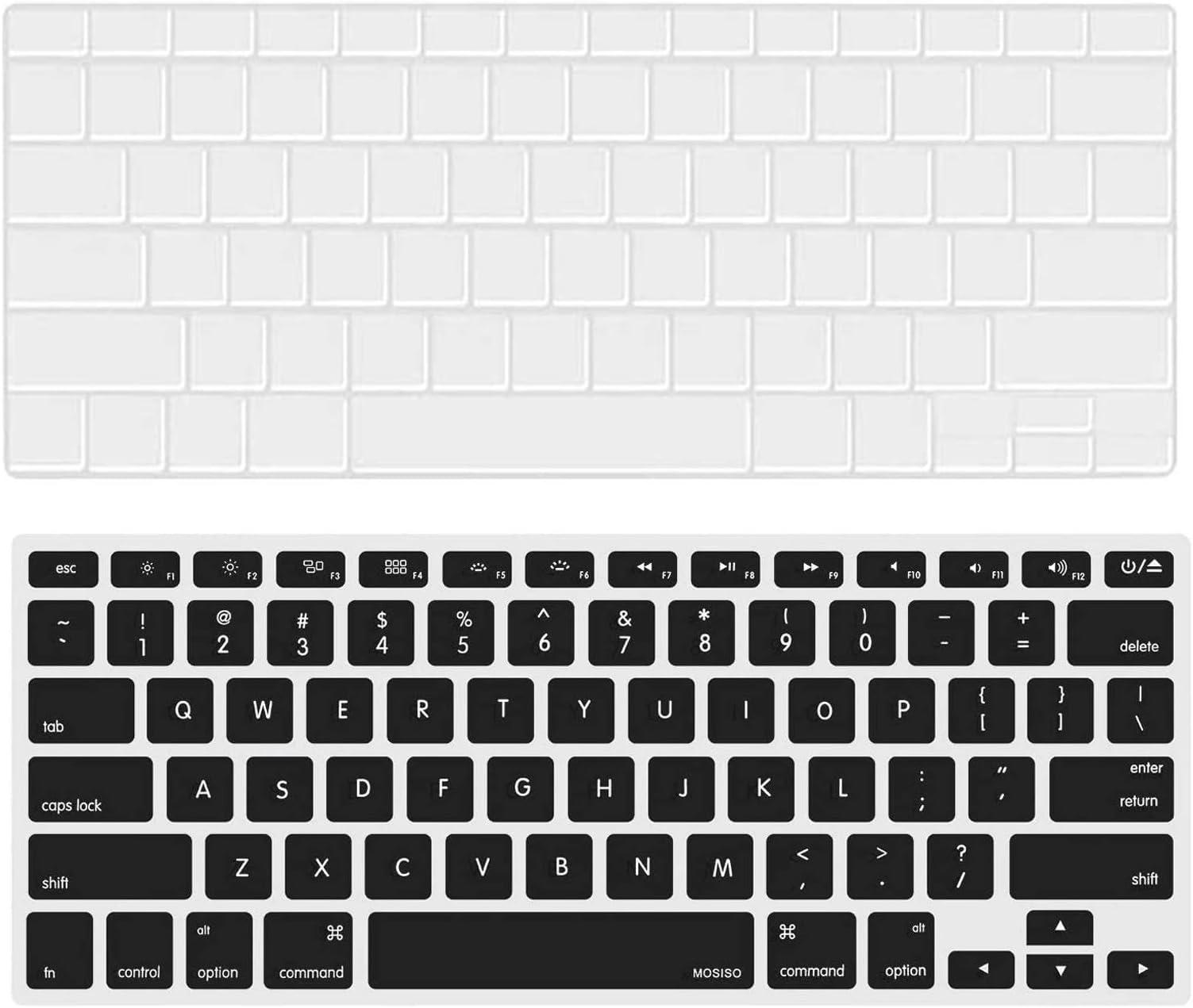 Ombsyej 2Pcs Silicone Keyboard Cover Compatible with MacBook Pro 13/15 Inch (with/Without Retina Display 2015 or Older Version) Older Air 13 Inch (A1466/A1369)