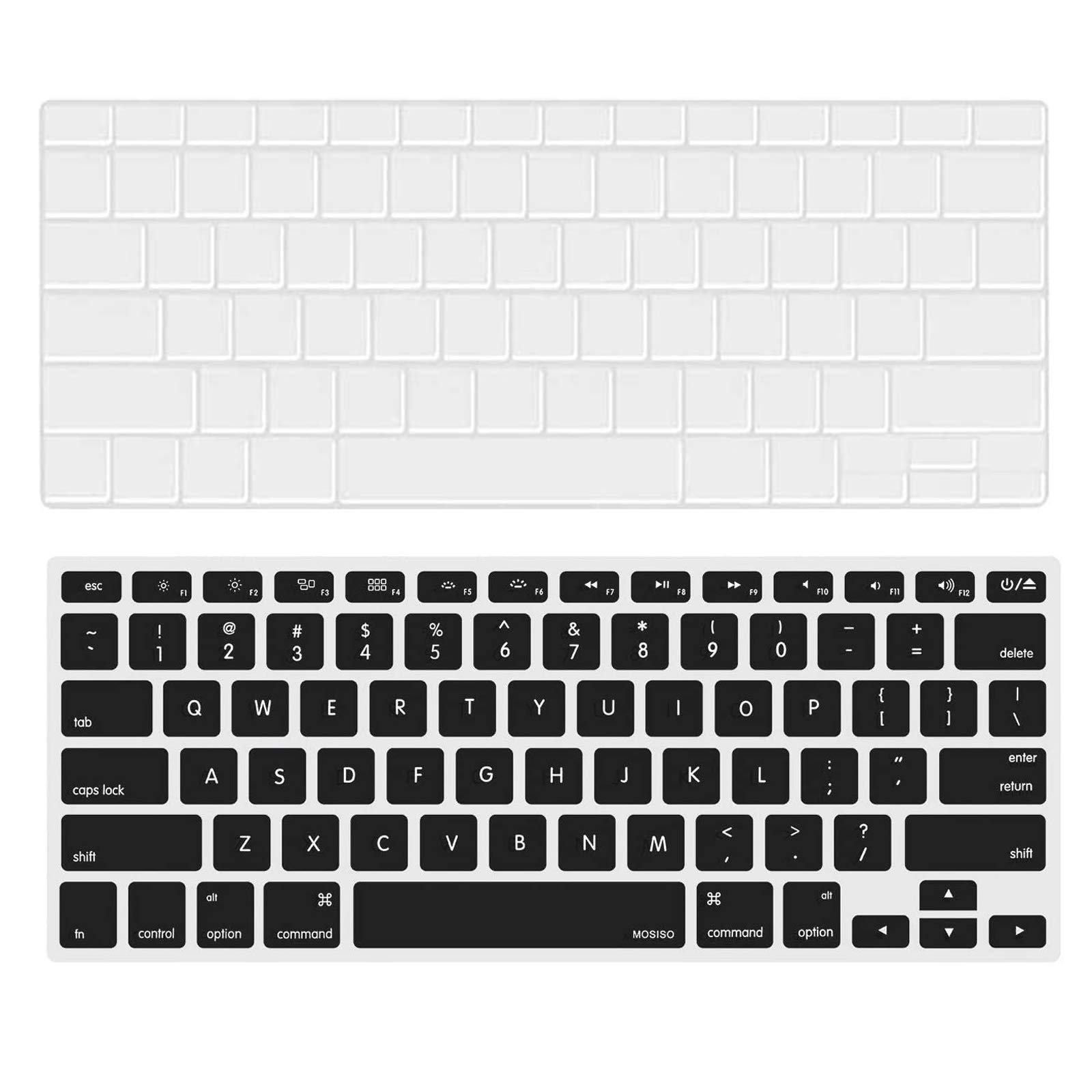 Ombsyej 2Pcs Silicone Keyboard Cover Compatible with MacBook Pro 13/15 Inch (with/Without Retina Display 2015 or Older Version) Older Air 13 Inch (A1466/A1369)