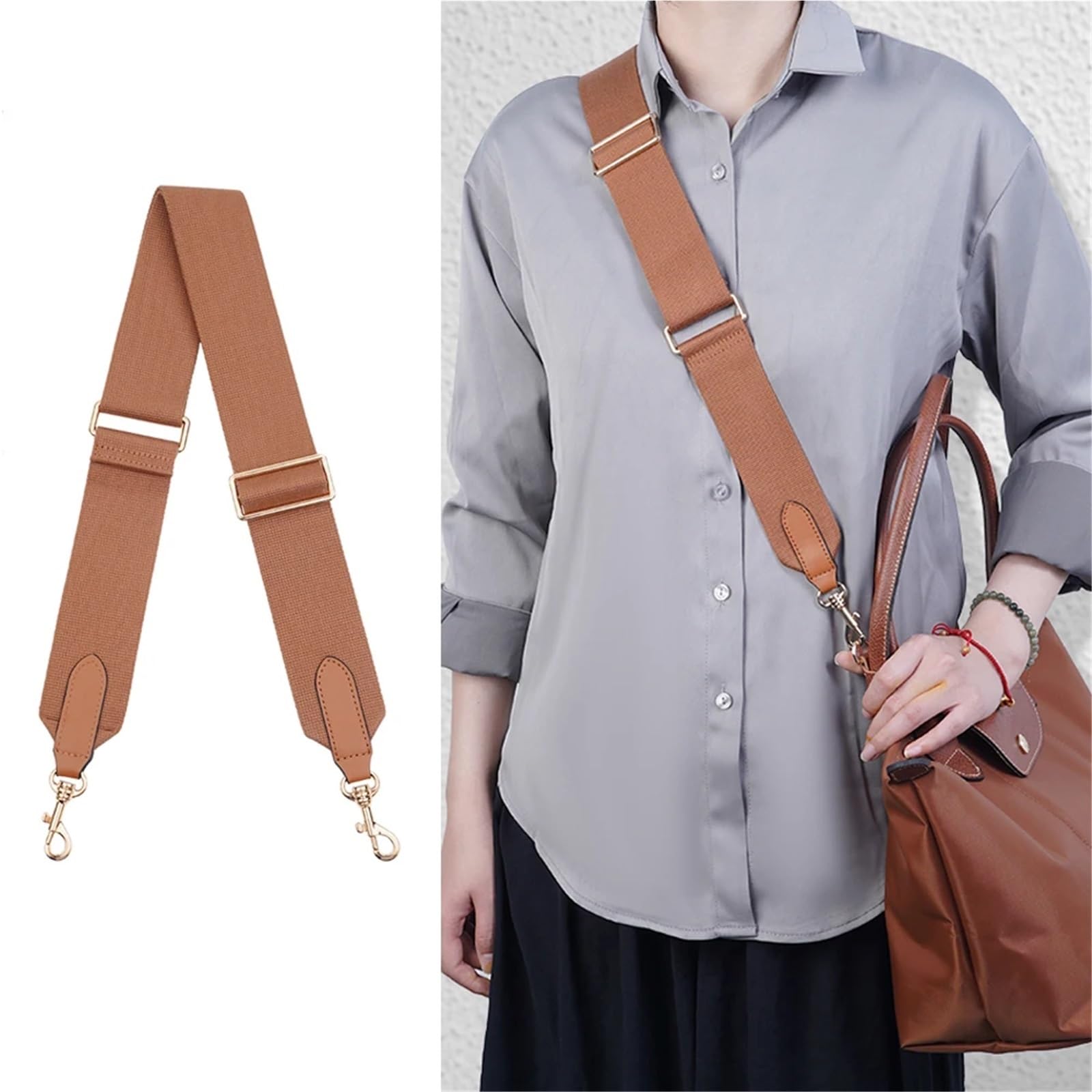 Correas De Hombro Anchas De Lona 2 Correas for Bolso de Hombro, Correa de Repuesto Ancha, Correa de Lona Ajustable, Correa Cruzada de Repuesto para Bolso(Grey)