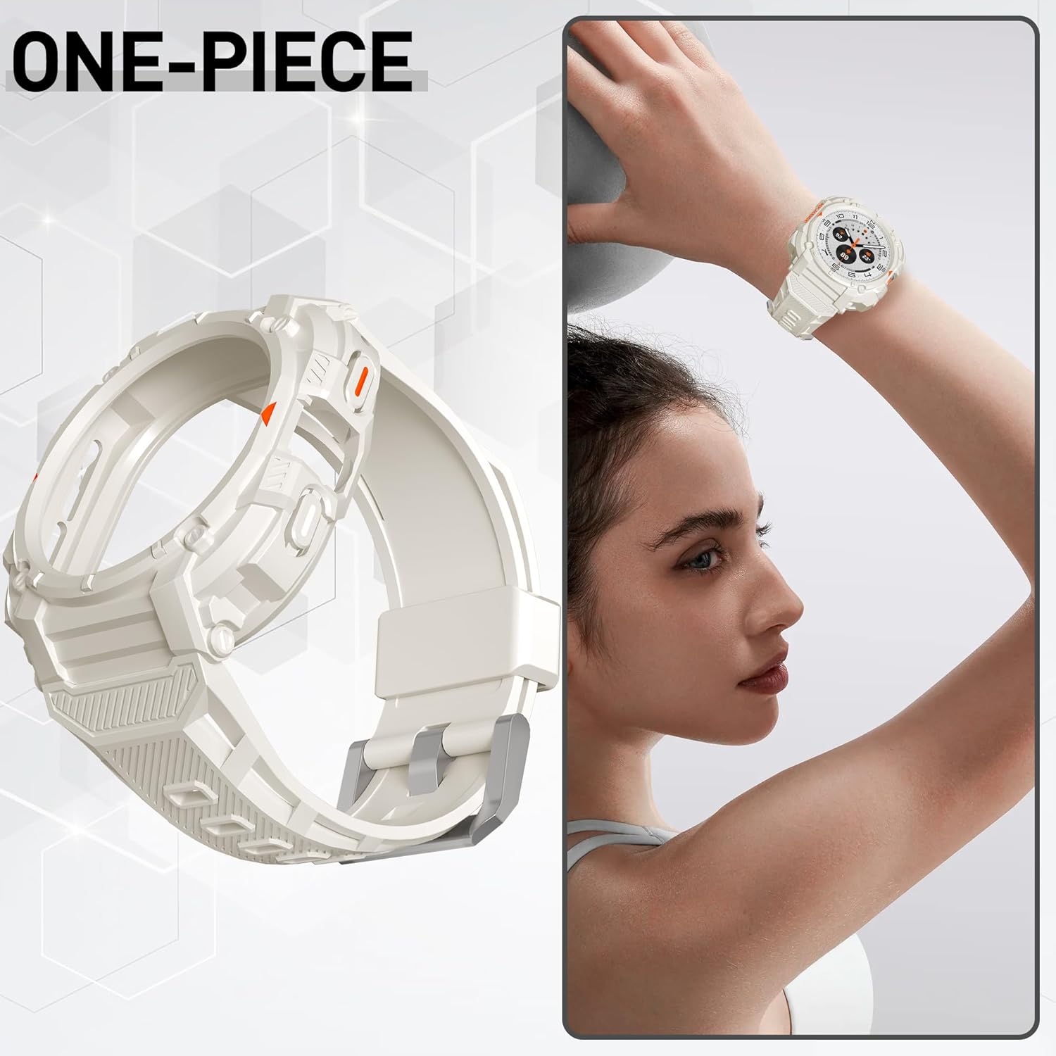 Suoman for Samsung Galaxy Watch 7/8 Ultra 47mm (2024/2025) Case with Band, [No Tempered Glass] Rugged+ All-Round TPE Matte Protective Cover Bumper