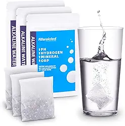 Filterelated Bolsa de filtro de água alcalina portátil, sistema de filtragem de água rica em hidrogênio alcalino para sua garrafa, jarra, jarro, recipiente - pH alto 9 + água - Longa vida útil 105