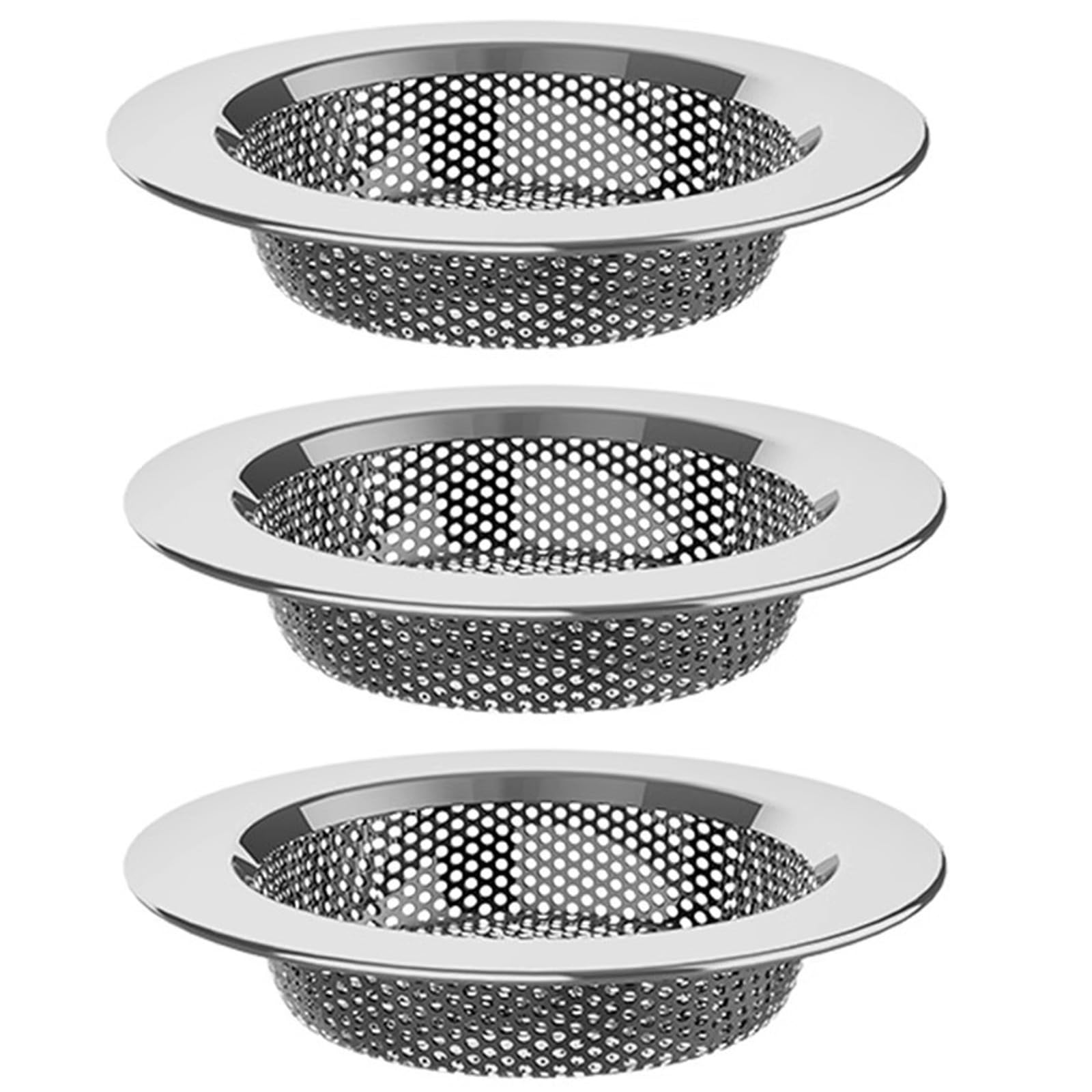 3Pcs Kitchen Drain Filter Basket Multipurpose Sink Strainer Stainless Steels Sinks Debris Catcher Bathtub Drain Strainer Kitchen Sink
