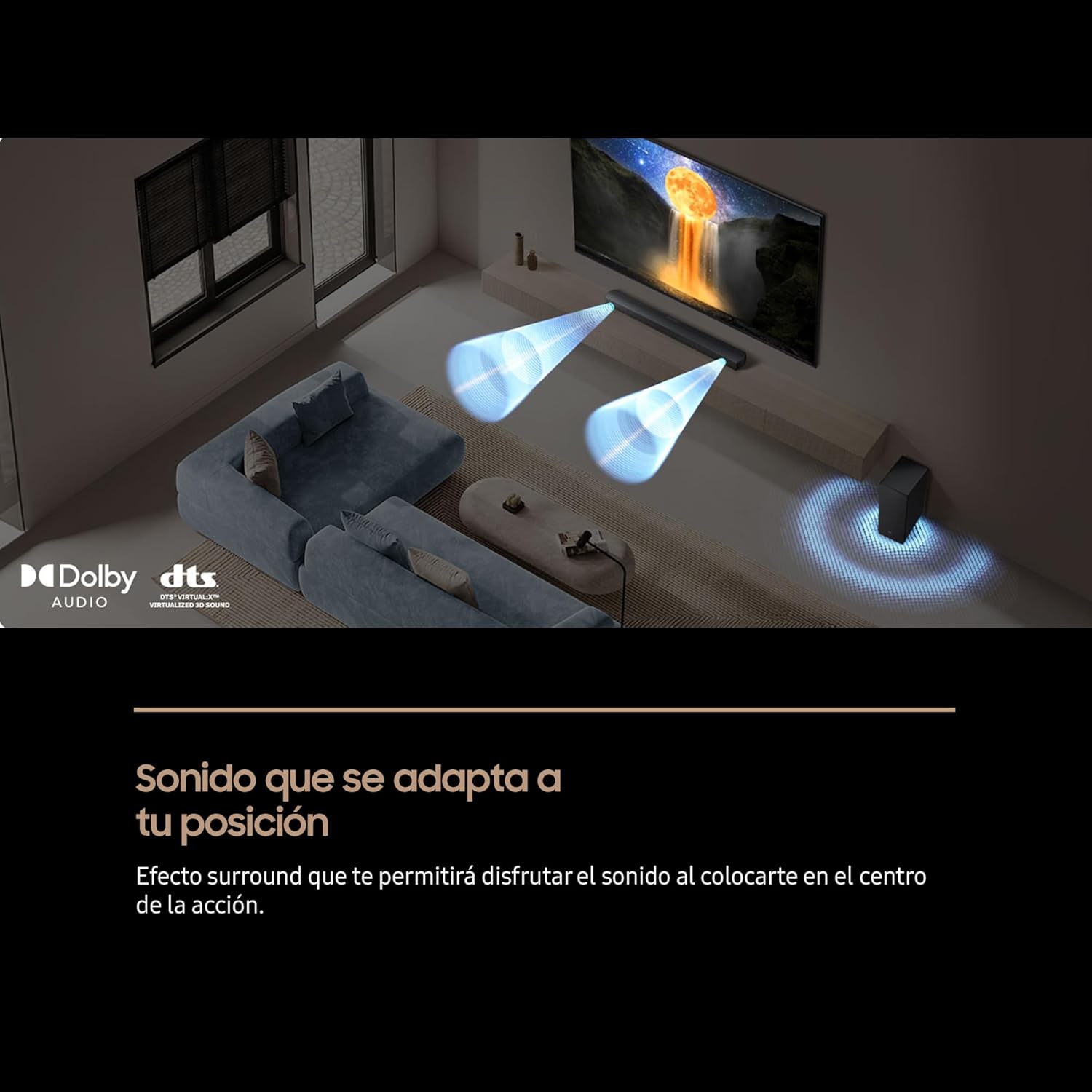 Samsung Barra de Sonido HW-B650F/ZF con Dolby Adio/DTS Virtual:X 3.1ch, Modo de Juego, Sonido Inteligente, conexión múltiple Bluetooth, Color Negro 4