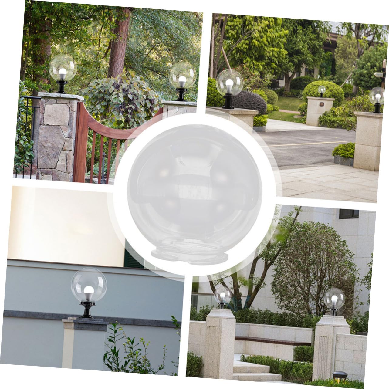 VILLCASE Lace Lamp Shade Globe Replacement Post Mount Weatherproof Plastic Durable for Outdoor Use