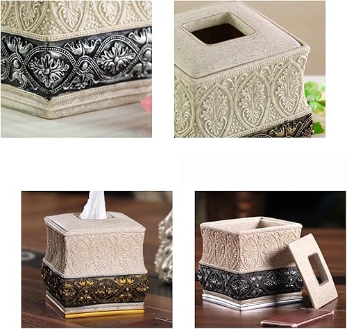 Miniatura 3 de Soporte para caja de pañuelos, soporte cuadrado de papel para pañuelos faciales, organizador de servilletas para encimeras de baño, dormitorio y