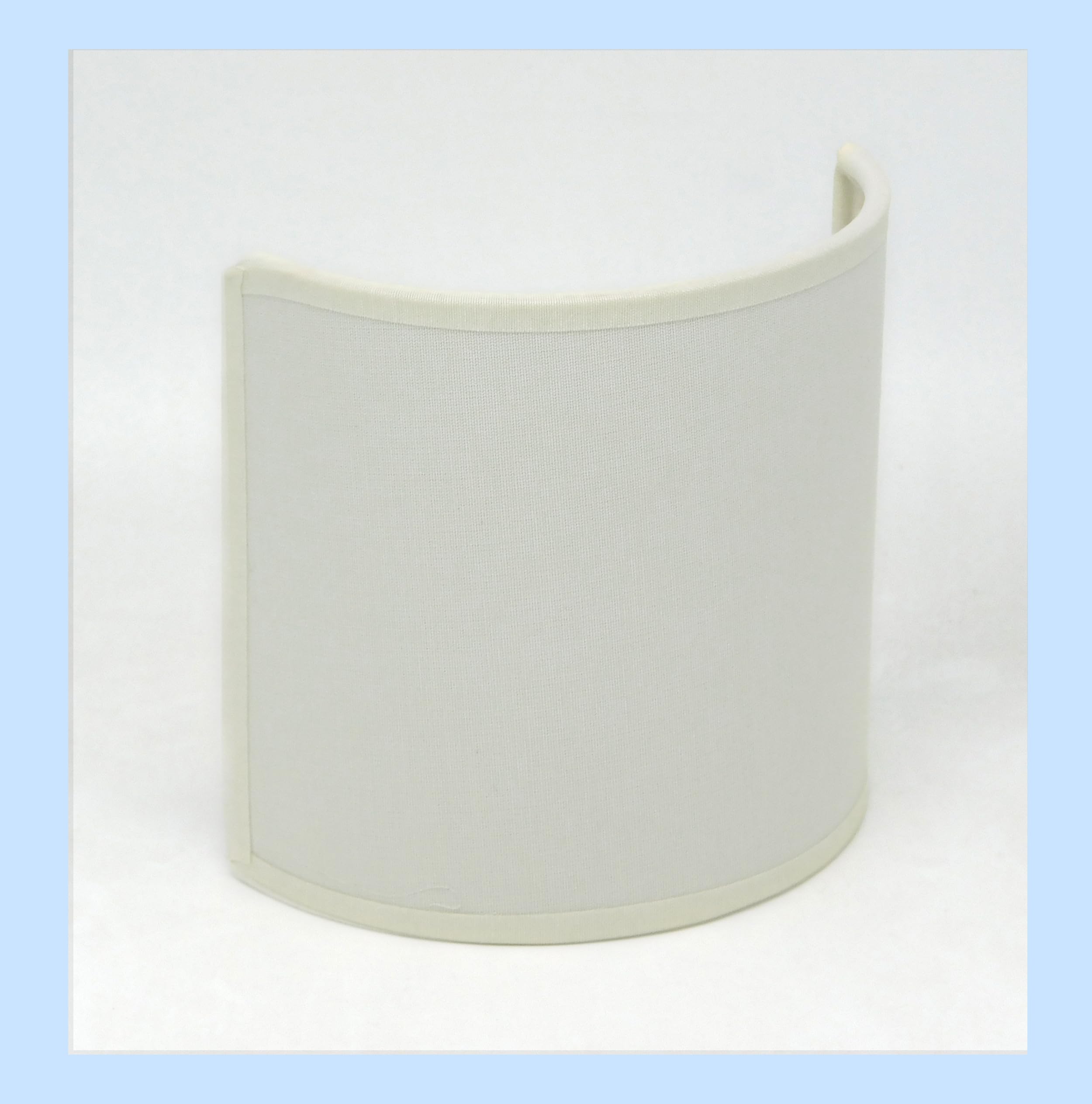 Paralume classico moderno vela ventola mezza tonda in tessuto accoppiato a PVC - produzione propria - made in Italy (avorio, cm 20)