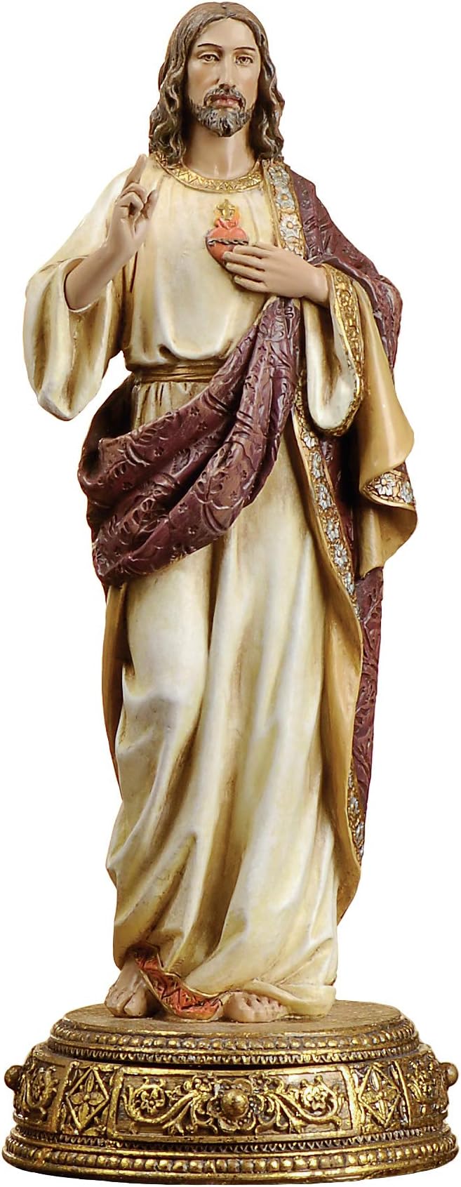 Joseph's Studio by Roman - Sacred Heart of Jesus Figure, Heavenly Protectors, Renaissance Collection, 10.25" H, Resin and Stone, Religious Gift, Decoration