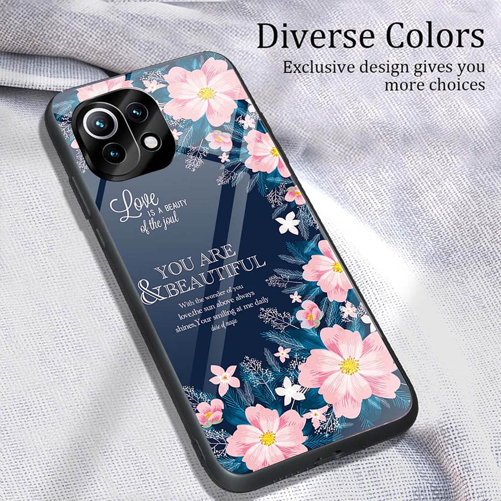 HAOYE Cover Per Xiaomi 11 Lite 5G NE / Mi 11 Lite (4G/5G) - Custodia Sottile In TPU Morbido Trasparente Con Stampa Artistica Arcobaleno - Antiurto E Antigiallume - 2