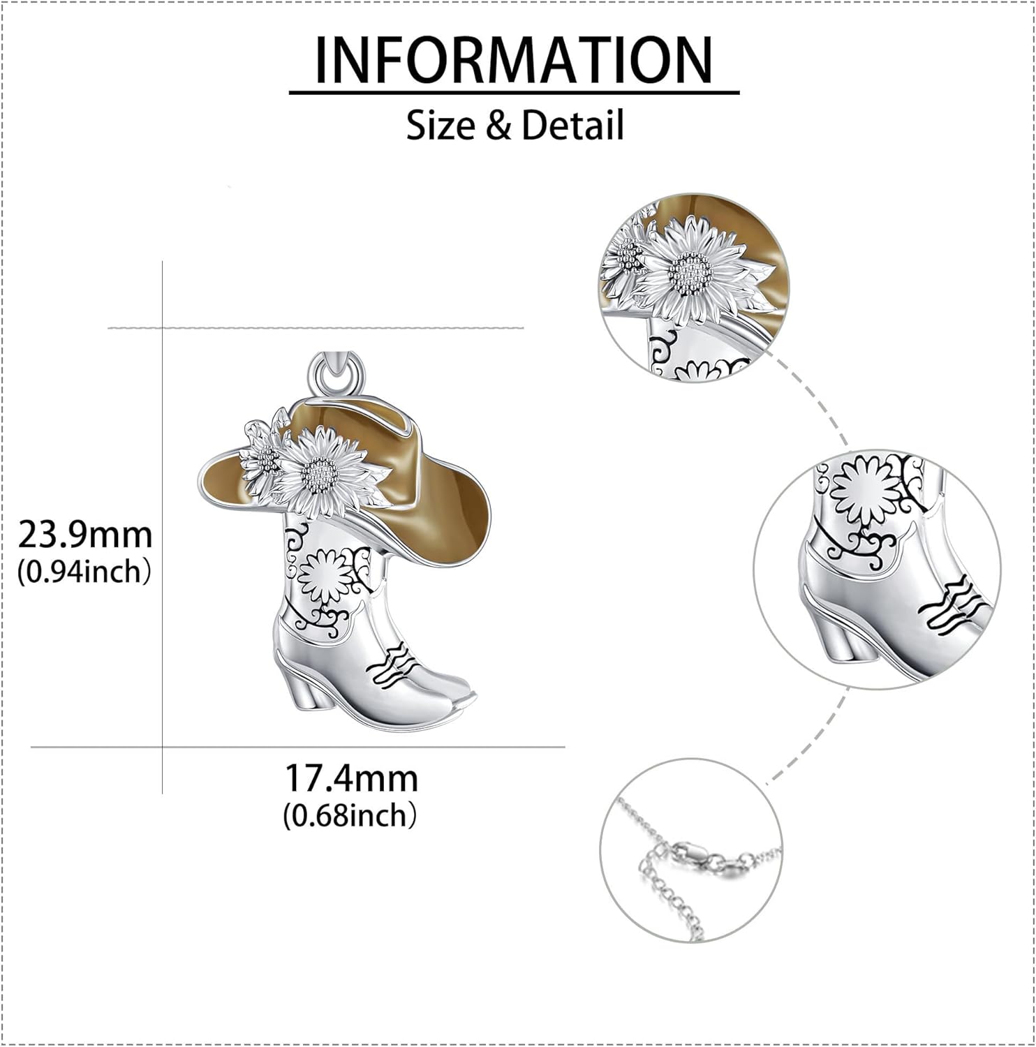 MONGAS Western Cowgirl Horseshoe Necklace Cowgirl Boot Hat Horseshoe Necklace Western Country Cowgirl Jewelry Gifts for Women - Image 3