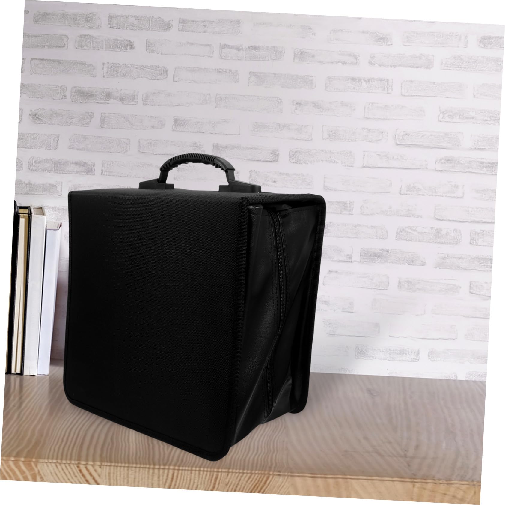 Ipetboom Tragbarer CD Binder aus Pu Leder mit Tragegriff für 500 Discs | Schwarz, für Reise und Büro, Schützt Discs, Große Kapazität, mit Polyester und Pvc Elementen
