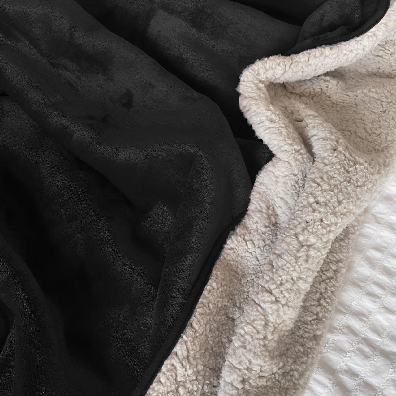 Water Proof Blanket for Bed – Waterproof Mattress Protector – Sherpa & Fleece Blanket, Mat, Throw, Towel for Sofa, Bed or Couch Cover | Pee & Leak Proof | Spill Resistant & Washable | 40x45" Black