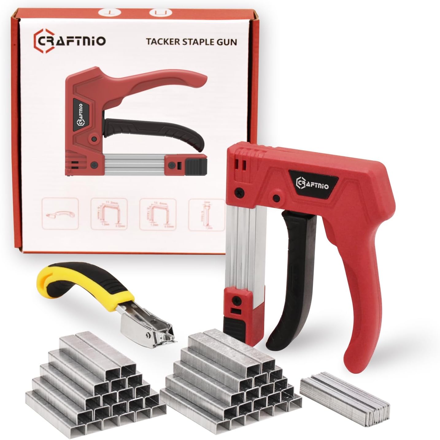 Amazon.com: CRAFTNIO Light Duty Staple Gun,3 in 1 Manual Stapler Gun ...