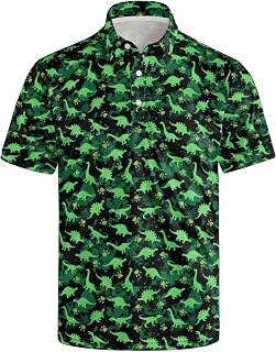 Men's Funny Golf Polo Shirts Short Sleeve Hawaiian Golf Shirts