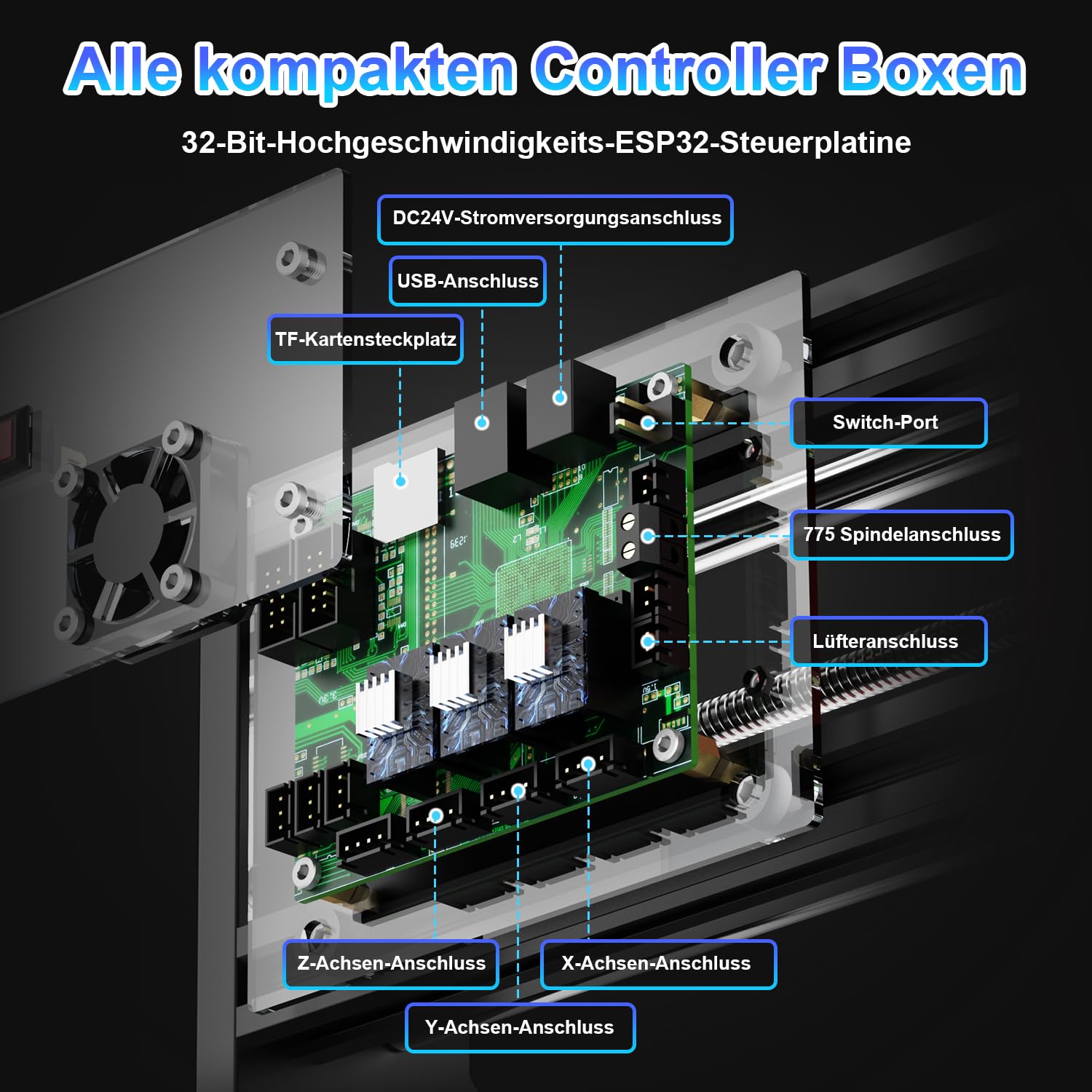 Twotrees TTC 3018 Pro CNC Fräsmaschine, Upgraded 3-Achsen Desktop Graviermaschine Ganzmetall für Holz/Acryl/MDF/Nylon/PCB, GRBL-Gesteuert, Holzschnitzen, Fräsen Gravieren, 300x180x40mm Arbeitsbereich