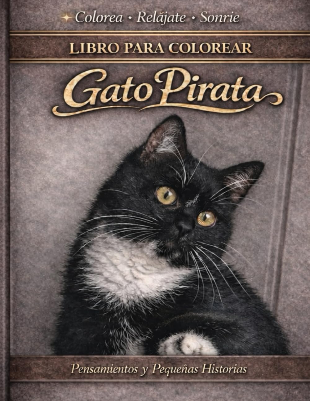 Libro para Colorear — Gato Pirata: Pensamientos y Pequeñas Historias