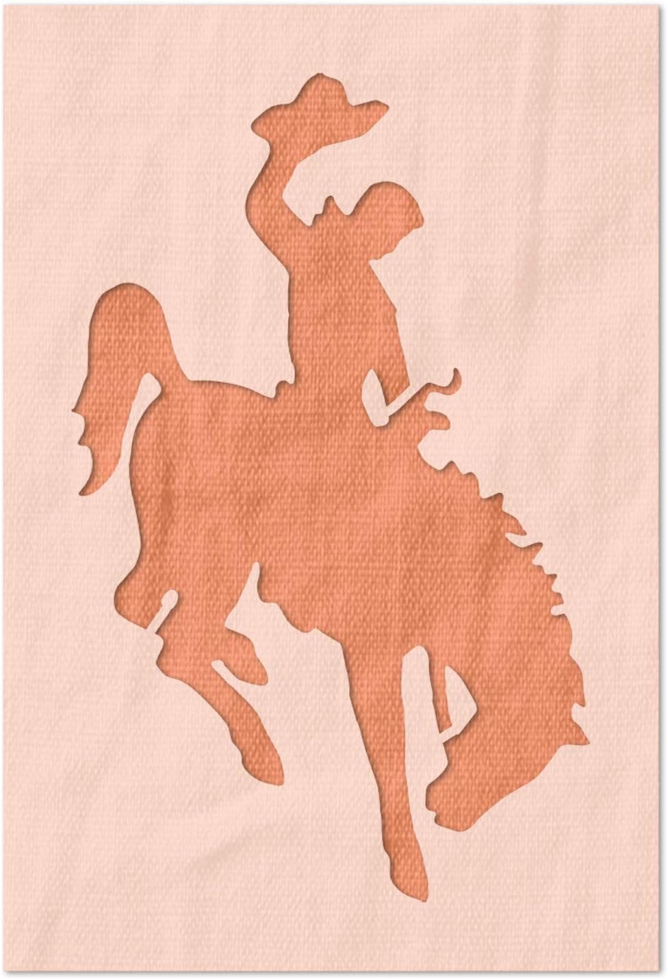 Stencil Stop Cowboy on a Horse Stencil - Reusable for DIY Projects, Painting, Drawing, Crafts - 14 Mil Mylar Plastic (11.25 x 18 inches)