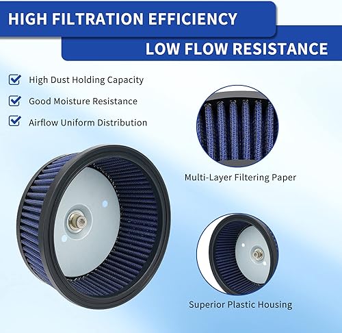 Miniatura 8 de AHL Filtro de aire para 29442-99A 29442-99C Harley FLTRSEI2 Screamin Eagle Road Glide 2 F/I 95 CI 2001/FXDSE Screamin Eagle Dyna 110 CI 2007/FXDSE2