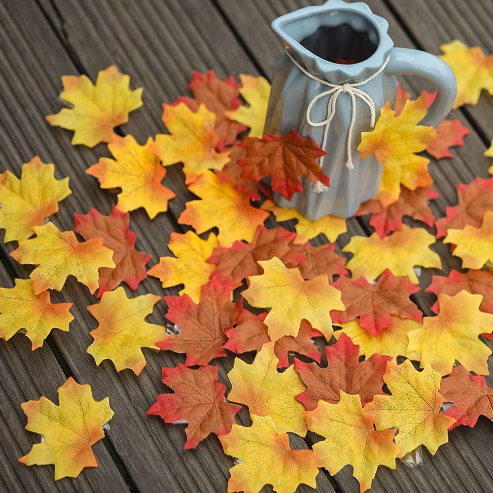 Fake Fall Leaves 300 Pcs Artificial Autumn Maple Leaves - 6 Color Mixed  Fall Leaf Decor For Thanksgiving \u0026 Halloween Torx Screwdriver, image size:1000x1000