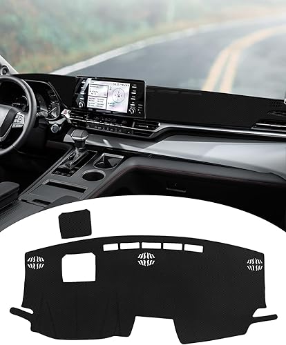 FIILINES Cubierta de tablero para Toyota Sienna 2021-2026, cubierta de alfombrilla de tablero Sienna Accesorios de malla para salpicadero, protector