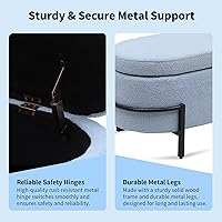 Vista 74 de Babion Banco otomano de almacenamiento con brazos, banco de extremo de cama para dormitorio, banco de almacenamiento con botones para entrada, sala