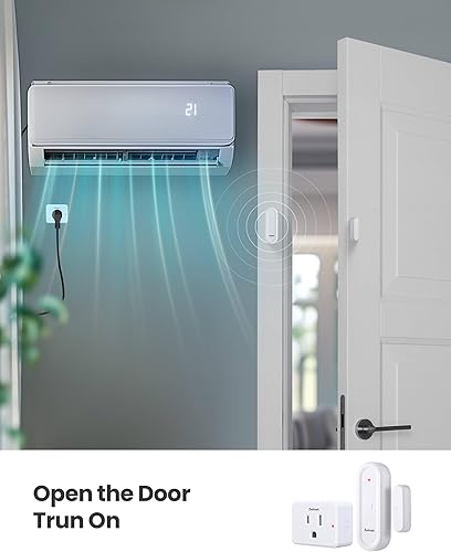 Miniatura 3 de Kit de enchufe de salida de sensor de puerta, mini sensor inalámbrico de ventana de contacto, dispositivos ilimitados de control de grupo, sin