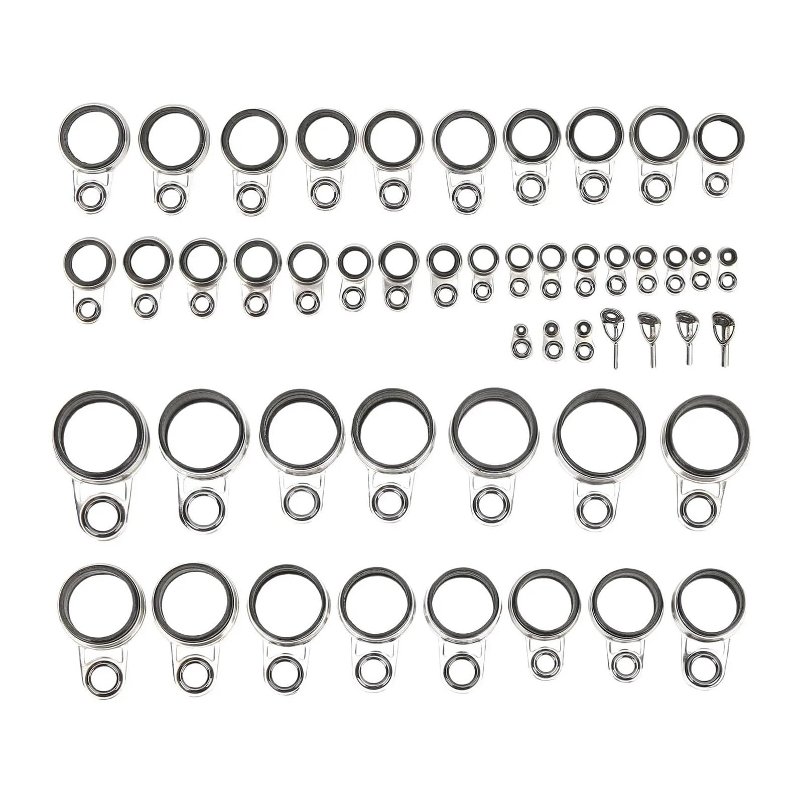 Anelli Canna Da Pesca 33/37/41/49pcs Guide for canna da pesca Anello di linea Set Punta superiore Canna da pesca telescopica Anello for occhi Guide for asta Set Accessori for la pesca