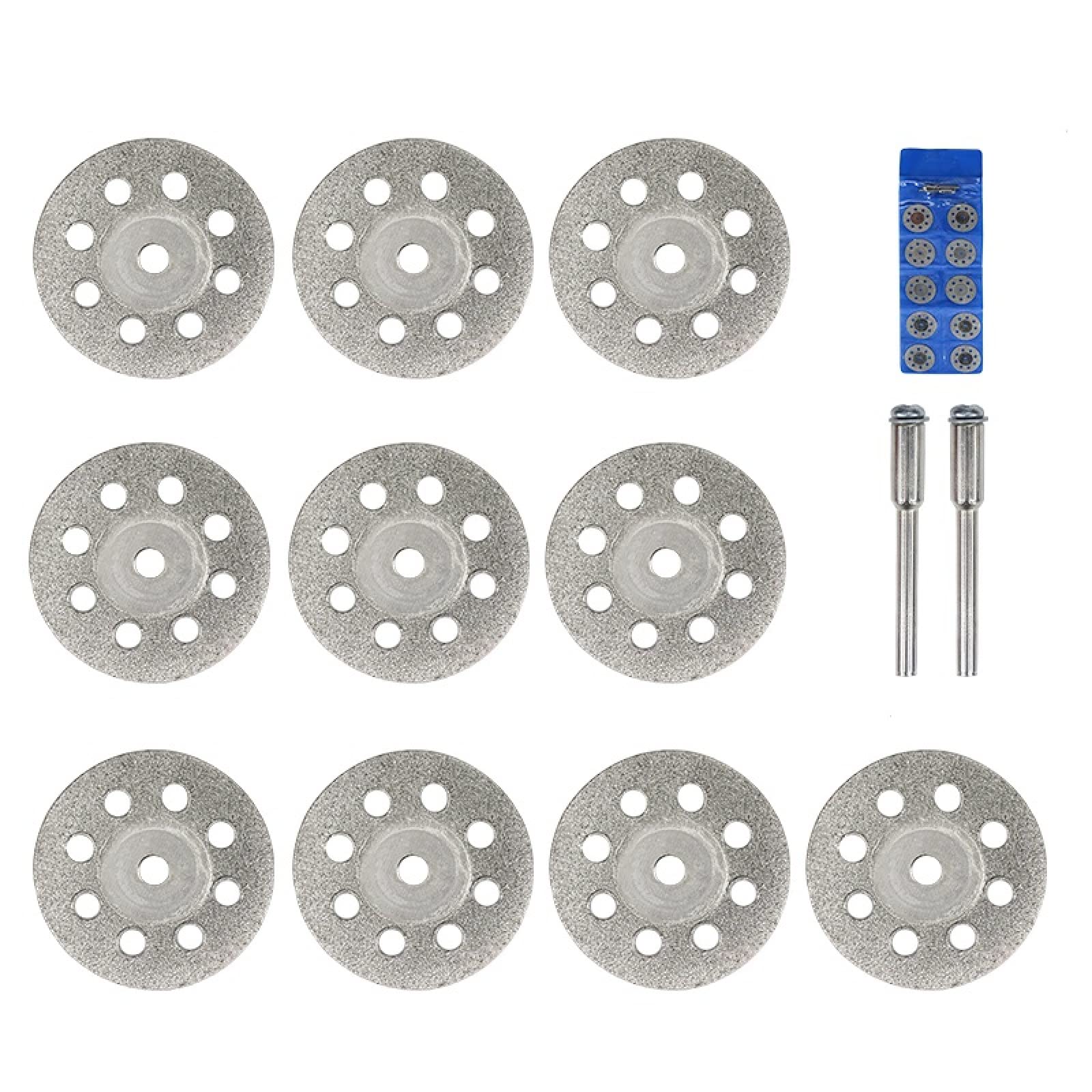 Brzeszczoty tarczowe, Zestaw 12 szt. 20 mm, 22 mm, 25 mm, 30 mm diamentowych tarcz tnących z trzpieniem do narzędzi obrotowych Miniaturowa diamentowa tarcza tnąca(20mm)
