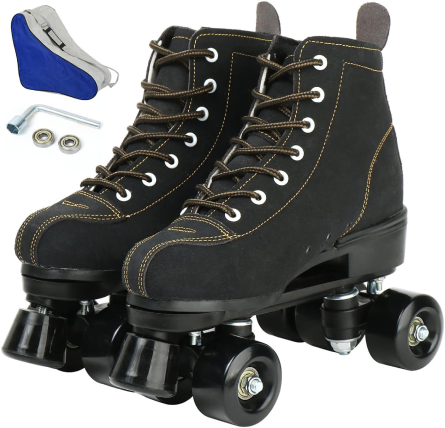 wilverz Roller Skates for Men Women Double Row Skates Adult Adjustable Four-Wheel Roller Skates for Outdoor Indoor, Size 4.5/5/6/6.5/7/7.5/8/9/10