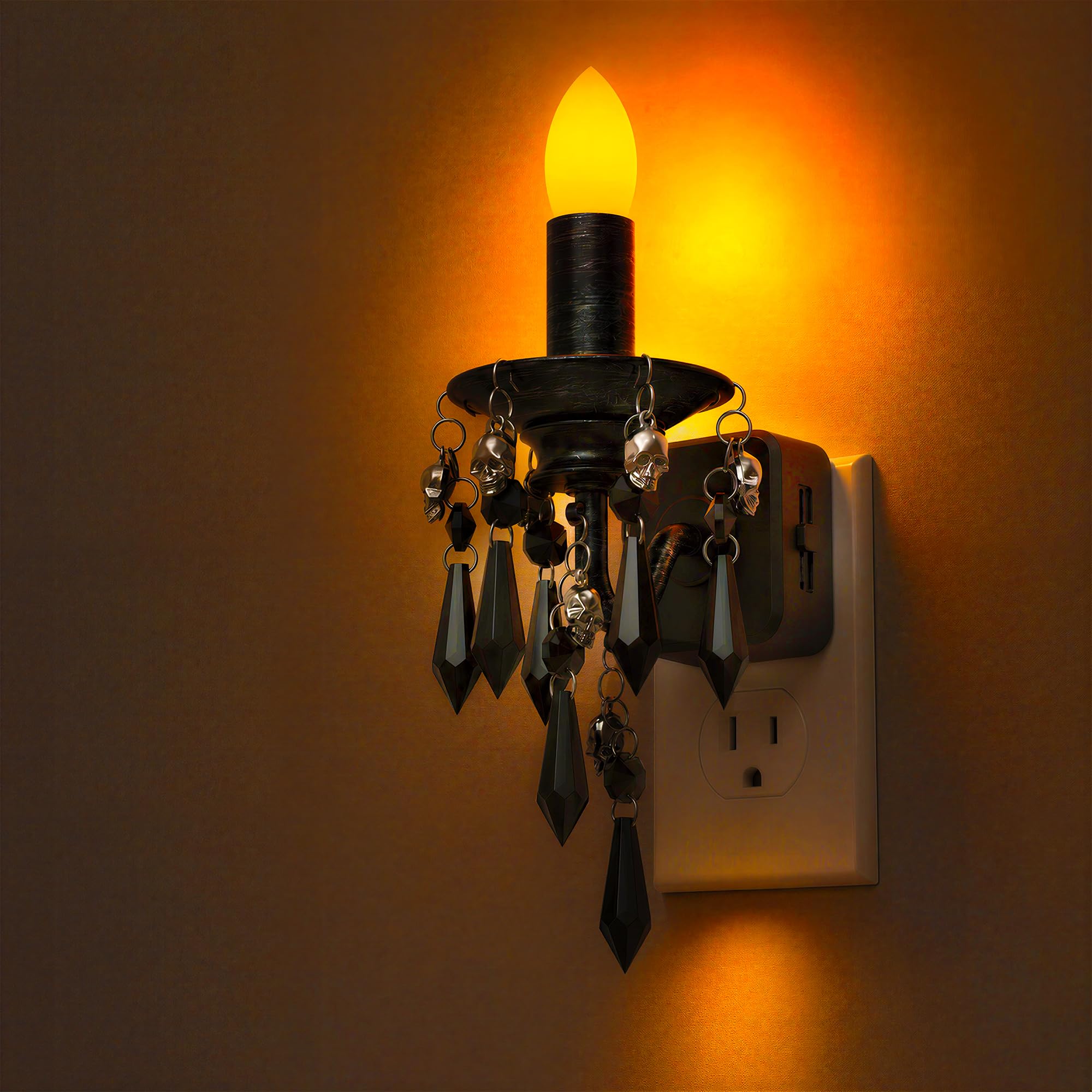 L LOHAS LED Flameless Candle Night Light, Night Lights Plug into Wall | LED Candle Night Light with Light Sensor, 0-100LM Dimmable Nightlight, Vintage Decorative Halloween Gothic Night Lights