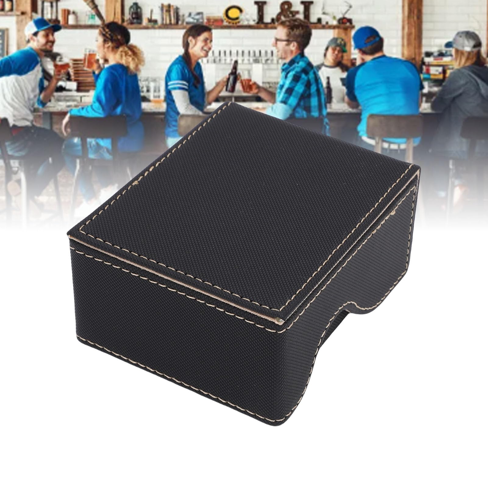 Cocoarm Torre de Dados Plegable, Torre de Rodamiento Magnética en Piel PU con Forro de Terciopelo para Juegos de Mesa D&D RPG (Oro Negro)