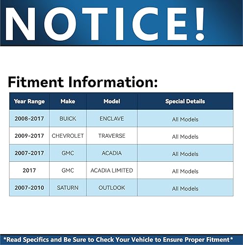 Miniatura 2 de Detroit Axle - Eje CV delantero izquierdo para Chevrolet Traverse Buick Enclave GMC Acadia Limited Saturn Outlook, reemplazo del conjunto del eje