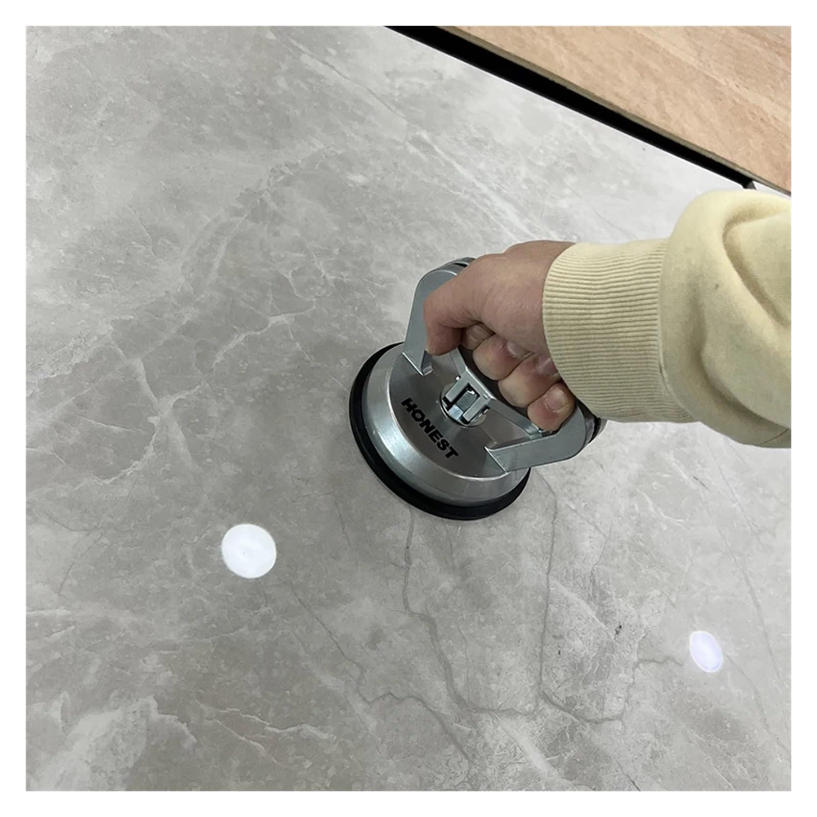 Vakuumsauger, Hochleistungs-Vakuum-Saugnapf aus Aluminium for die Installation auf, Stein, Keramik und Böden