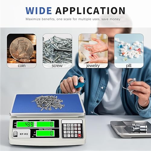 Miniatura 9 de MEIYA Báscula de conteo industrial, báscula digital de monedas de 66.1 lbs0.02 oz para monedas, piezas, báscula electrónica de gramos de alta