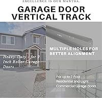 Vista 5 de Reemplazo de riel vertical para puerta de garaje, juego de rieles de puerta izquierda y derecha para 7 pies de alto, rieles de puerta de acero