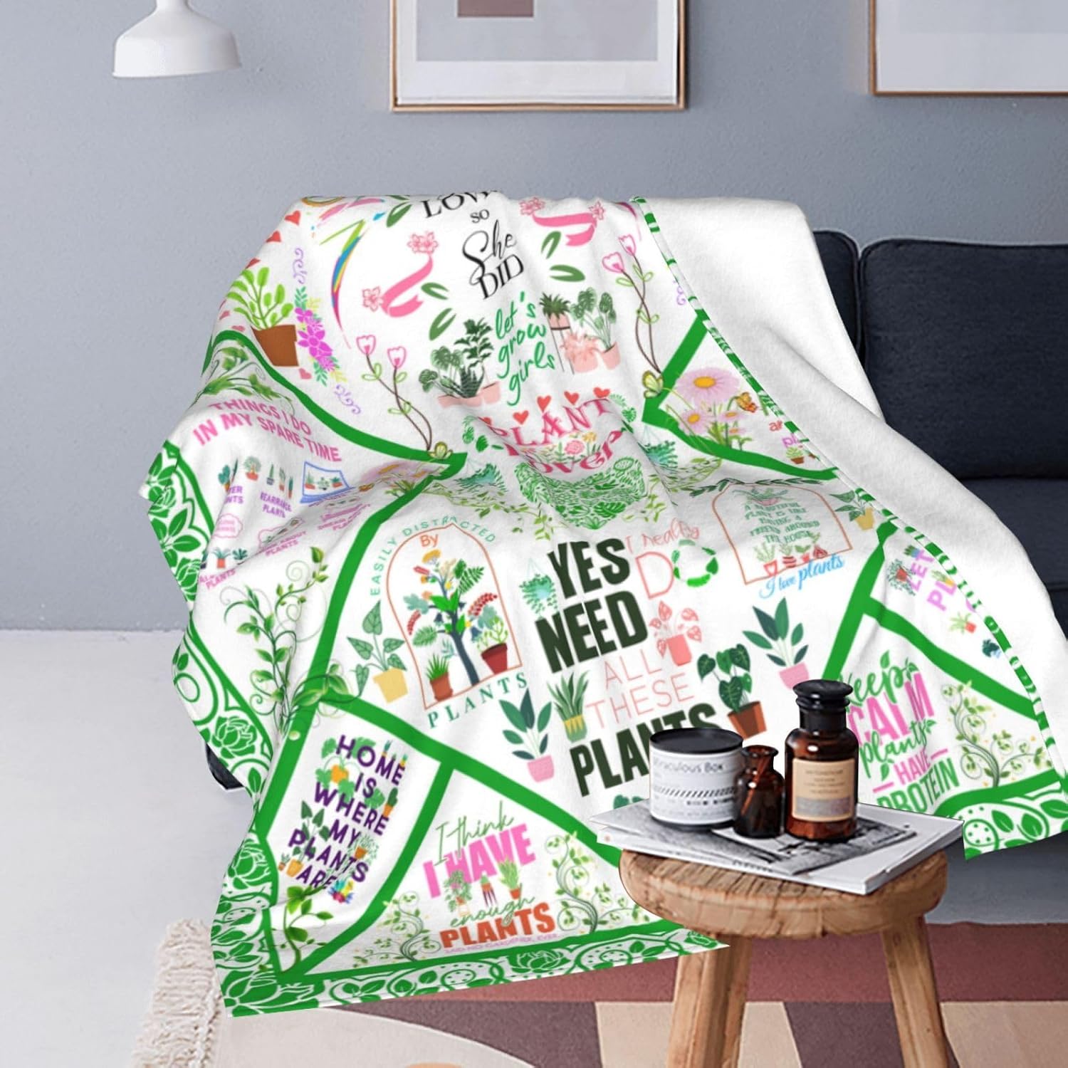 Plant Lover Gifts for Women, Gardening Gifts for Women, Flannel Soft Blanket Decor, Plant Lady Mom Gift Ideas, Gardener Gift for Birthday Mothers Day Christmas - 50x60 inches - Image 9
