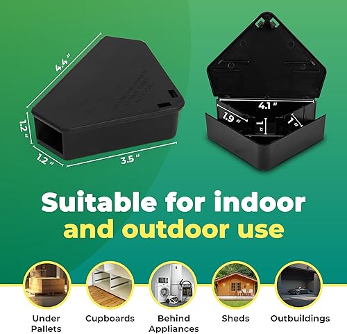 Miniatura 5 de Estaciones de cebo LockBait Pro para ratones  Paquete de 12 cajas de cebo para ratones para uso en exteriores  Llaves para uso en interiores y