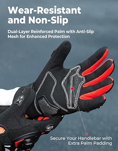 Miniatura 4 de KEMIMOTO - Guantes de motocicleta para hombre, guantes de ciclismo para pantalla táctil, para deportes al aire libre, en carretera, vehículo