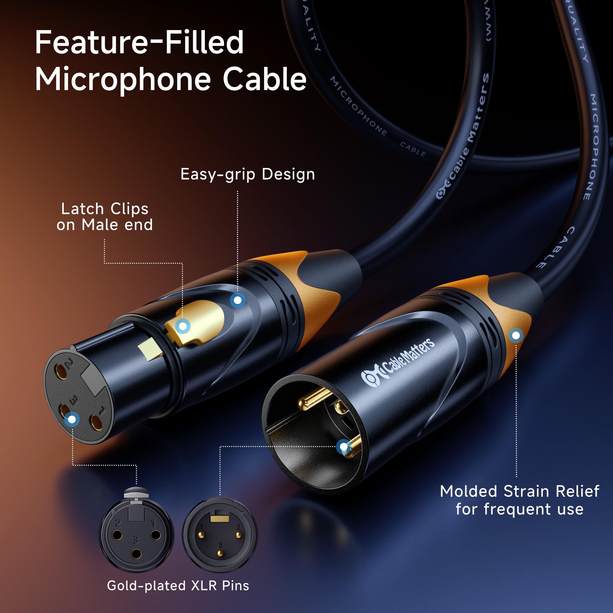 Amazon.com: Cable Matters 3-Pack Color-Coded XLR Microphone Cable