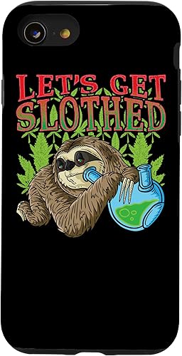 iPhone SE (2020)  7  8 Weed Smoking Sloth Marihuana THC Cannabis Leaf Stoner Estuche de regalo