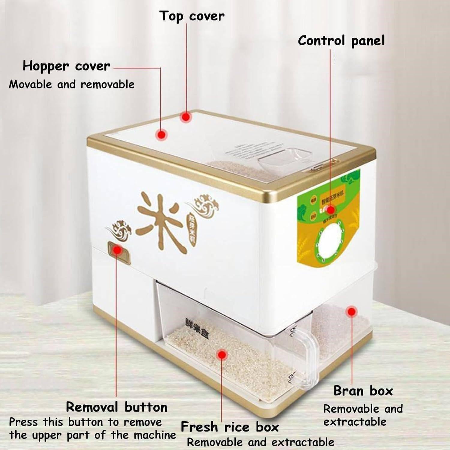Macchina di scafo del riso, mulino per cereali per la lavorazione di piccoli lotti, separatore 250-500g/min per riso marrone chiaro e riso ai germi, design compatto per uso domestico