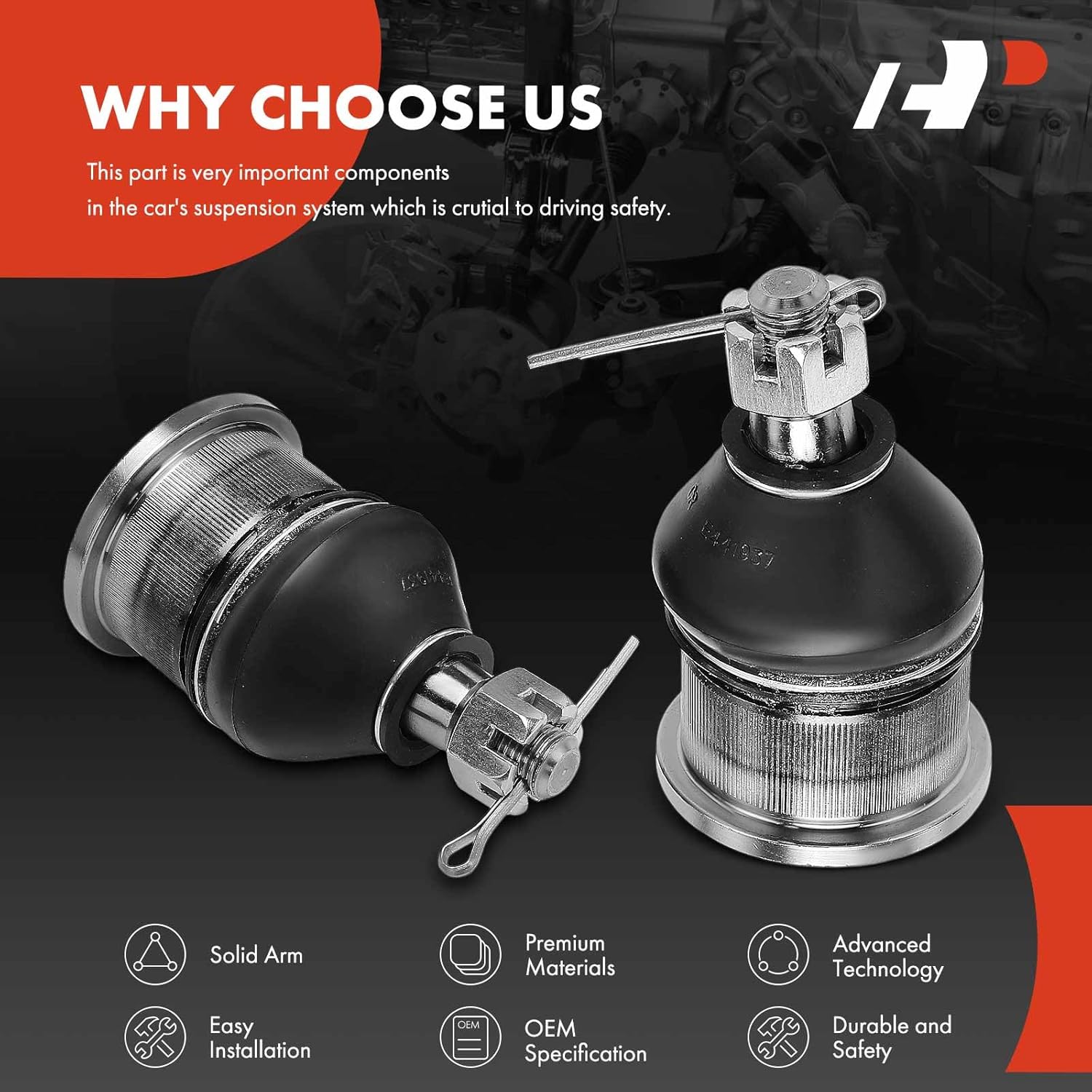 A-Premium 2 x Front Upper Ball Joint, Compatible with Ford F-150 F150 1997-2004, F-150 Heritage 2004, F-250 1997, F-250 1998-1999, Expedition 1997-2002 & Lincoln Navigator 1998-2002, Blackwood 2002